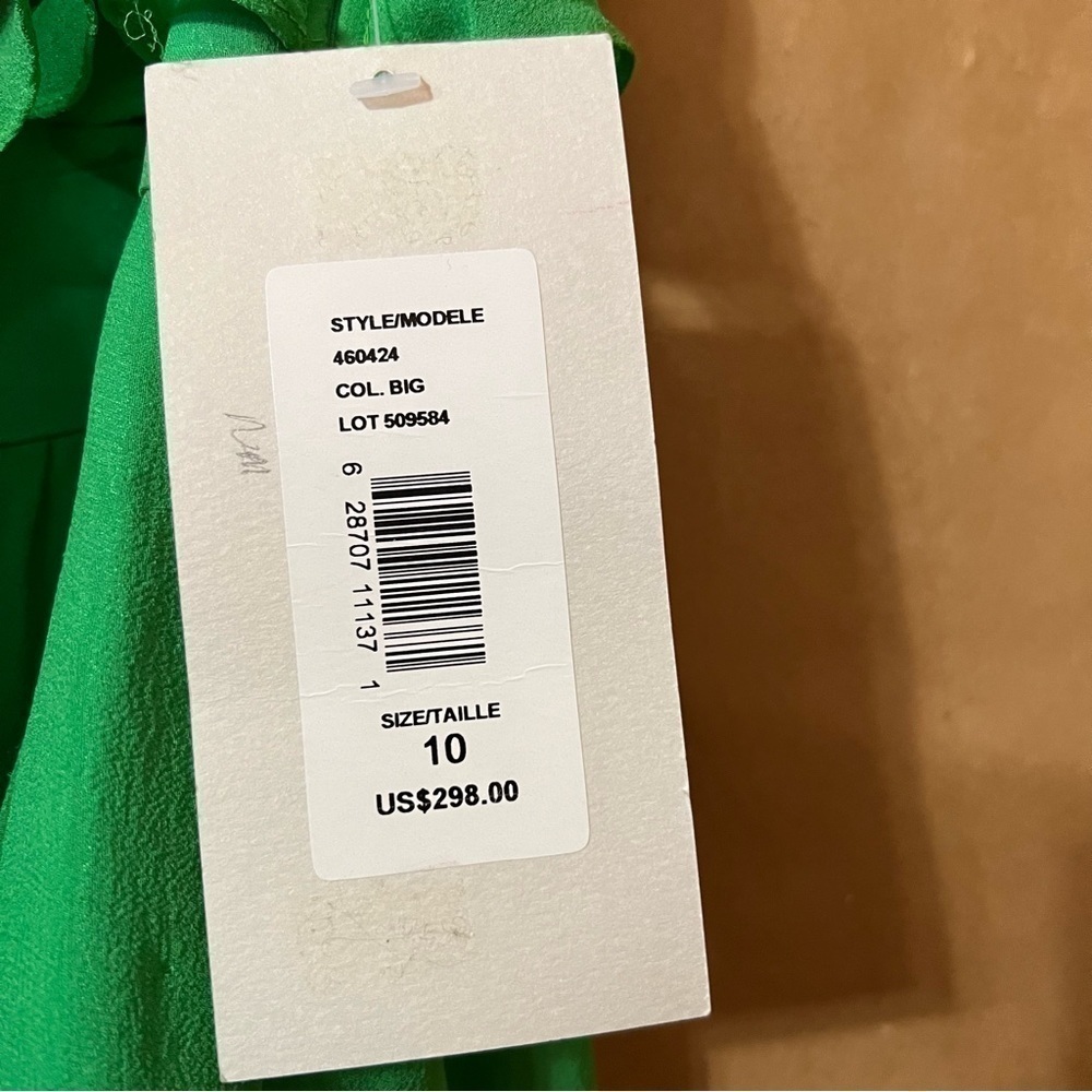 Jill Stuart | NWT One Shoulder Ruffle Silk Mini Dress Cocktail Green Size 10 - Picture 5 of 16